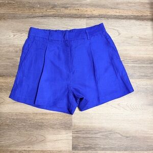 H&M Women's High Waist Blue Shorts 45 % Line 55% Viscosa